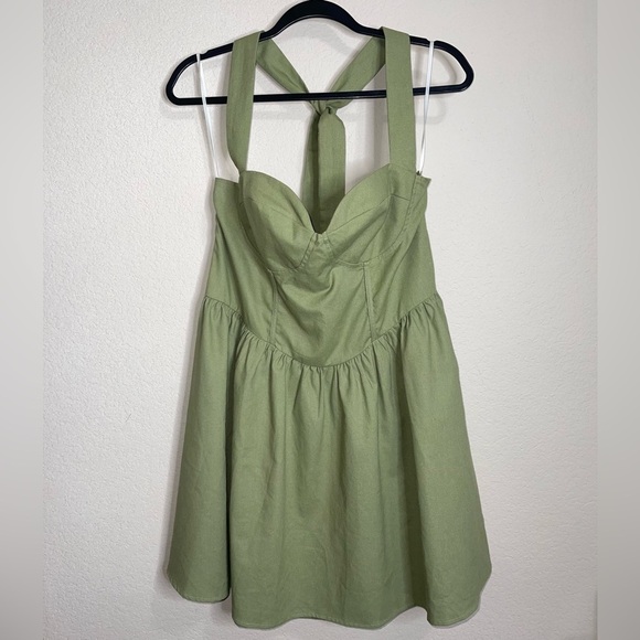 Princess Polly *NWT LYLE MINI DRESS SAGE Green Size 12 - Picture 5 of 10